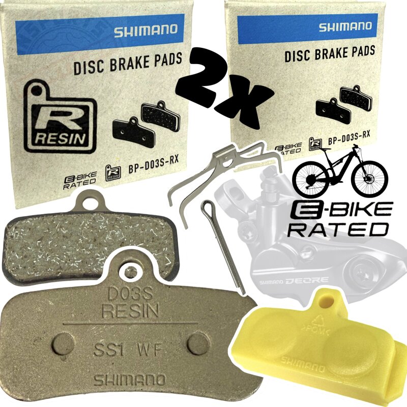 Shimano D03S Resin Fahrrad xt slx saint zee 4 Kolben Scheibenbremsbeläge 2 Paar + Bleedblock