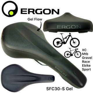 Ergon Fahrrad SFC30-S GEL MTB XC Tour Ebike Ergo Sattel Schwarz