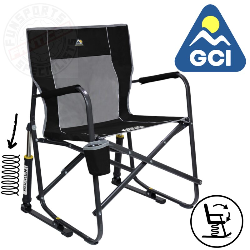 GCI Outdoor Freestyle Rocker Outdoor Schaukelstuhl mit Getränkehalter Schwarz