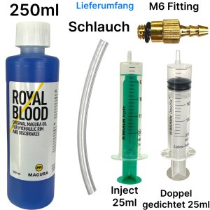 Magura Royal Blood 250ml + F26 Scheibenbremsen Service Entlüftungs Kit