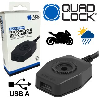 QUAD LOCK Motorrad USB Ladegerät für Handy / Smartphone / Actioncam