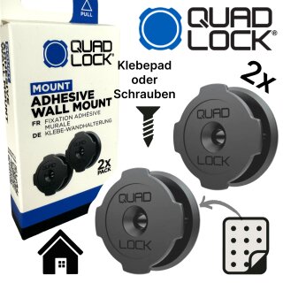 QUAD LOCK Wall Mount Wandhalterung Selbstklebend Handyhalter Set 2 Stück