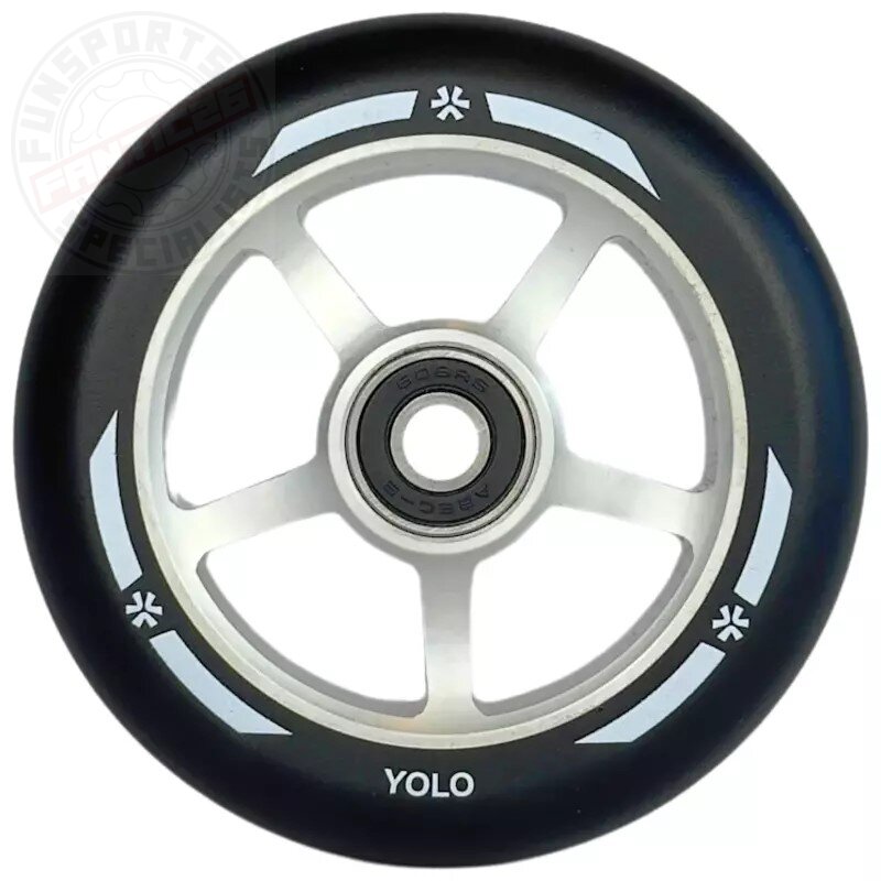 Union Yolo Stunt-Scooter Rolle Abec9 100mm Silber
