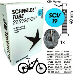 Schwalbe MTB Fahrrad-Schlauch SCV 19 I 27,5" I...