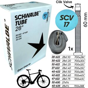 Schwalbe Road Fahrrad-Schlauch SCV 17 I  28"...