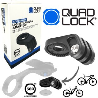 QUAD LOCK 360 Light Camera Adapter Fahrrad Licht / Aciton Cam Halter