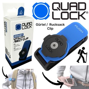 QUAD LOCK Belt Clip V3 Gürtel Rucksack Wandern Halte...