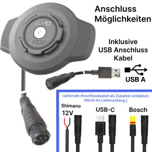 QUAD LOCK Wetterfest Wireless Motorrad ,Fahrrad Ebike Handy Lade Station USB
