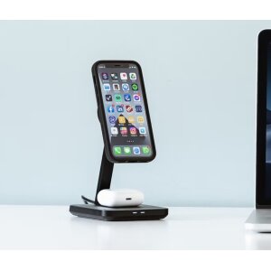 QUAD LOCK MAG Mount DUAL Desktop Alu Wireless Handy Lade Station Office / Home USB