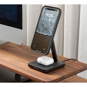 QUAD LOCK MAG Mount DUAL Desktop Alu Wireless Handy Lade Station Office / Home USB