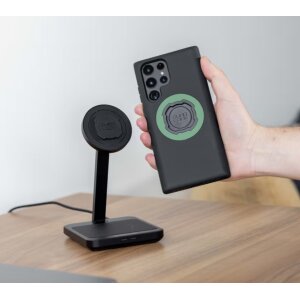 QUAD LOCK MAG Mount DUAL Desktop Alu Wireless Handy Lade Station Office / Home USB