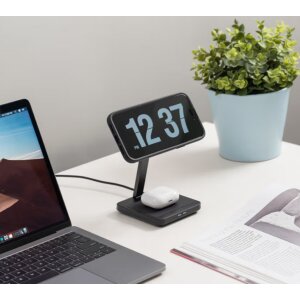 QUAD LOCK MAG Mount DUAL Desktop Alu Wireless Handy Lade Station Office / Home USB