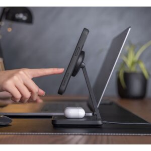 QUAD LOCK MAG Mount DUAL Desktop Alu Wireless Handy Lade Station Office / Home USB