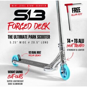 CORE SL3 Stunt-Scooter Park H=92,5cm Chrome/Teal
