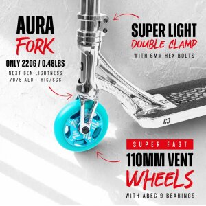 CORE SL3 Stunt-Scooter Park H=92,5cm Chrome/Teal