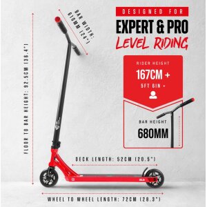 CORE SL3 Stunt-Scooter Park H=92,5cm Schwarz/Rot