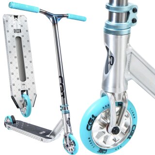 CORE CG1 Stunt-Scooter Park H=81cm Silber Gebürstet / Türkis