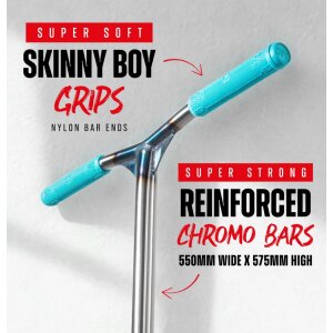 CORE CG1 Stunt-Scooter Park H=81cm Silber Gebürstet / Türkis