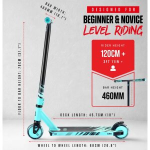 CORE CB1 Stunt-Scooter Park H=79cm Schwarz/Türkis