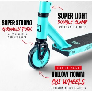 CORE CB1 Stunt-Scooter Park H=79cm Schwarz/Türkis