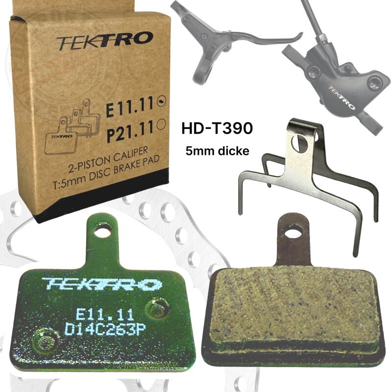 Tektro E11.11 Resin Fahrrad Scheibenbremsbeläge 2 Kolben Performance 5mm Dicke Grün