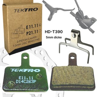 Tektro E11.11 Resin Fahrrad Scheibenbremsbeläge 2 Kolben Performance 5mm Dicke Grün