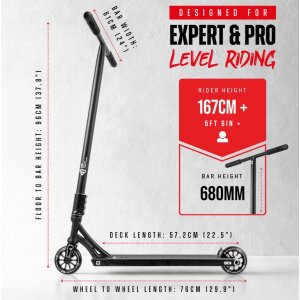 CORE ST3 Stunt-Scooter Street H=96cm Schwarz