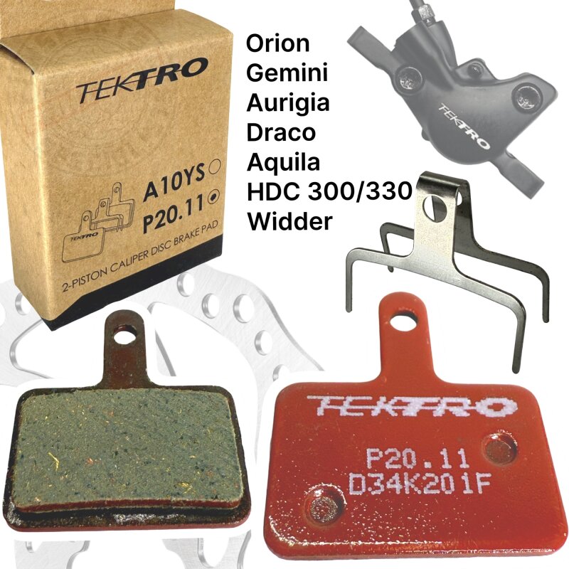 Tektro P20.11 Resin Fahrrad Scheibenbremsbeläge 2 Kolben Rot