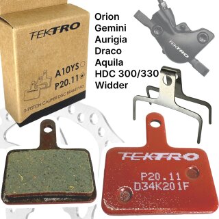 Tektro P20.11 Resin Fahrrad Scheibenbremsbeläge 2 Kolben Rot