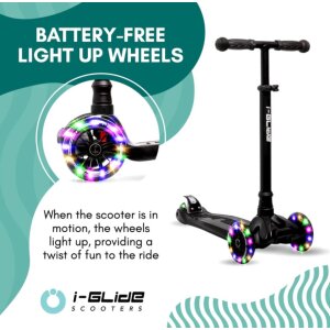 i-Glide verstellbarer Kinderroller für 2-8 Jährige Schwarz