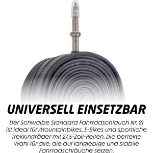 Schwalbe Fahrradschlauch  MTB Schlauch 27.5 Zoll (ETRTO 40/62-584) AV14 / AV21