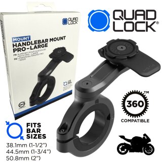 QUAD LOCK Motorrad Pro Lenkerhalterung Handy schwarz Groß  Bware