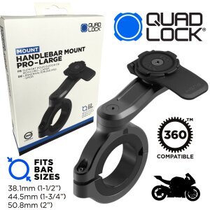 QUAD LOCK Motorrad Pro Lenkerhalterung Handy schwarz Groß  Bware