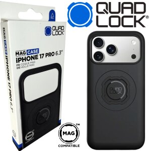 QUAD LOCK Motorrad Lenker Handyhalterung + Vibrationsdämpfer + MAG Hülle für Iphone