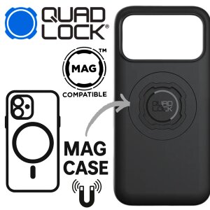 QUAD LOCK Motorrad Lenker Handyhalterung + Vibrationsdämpfer + MAG Hülle für Iphone