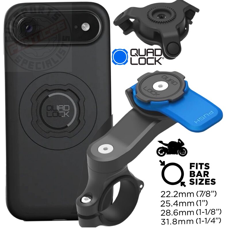 QUAD LOCK Motorrad Lenker Handyhalterung + Vibrationsdämpfer + MAG Hülle für iPhone 17 Air