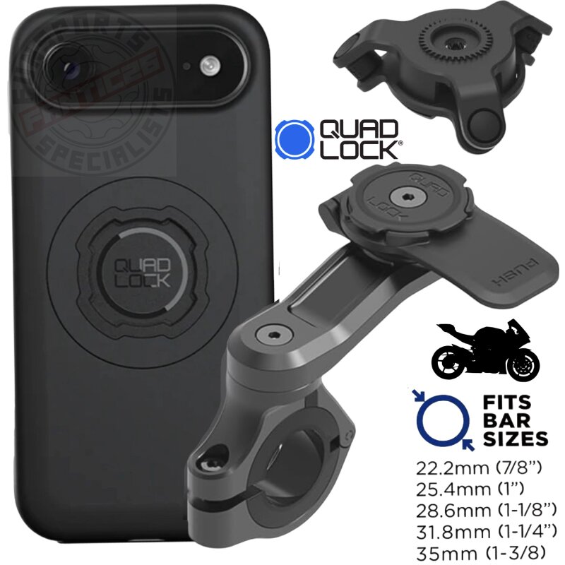QUAD LOCK Motorrad Lenker Handyhalterung PRO + Vibrationsdämpfer + MAG Hülle für iPhone 17 Air