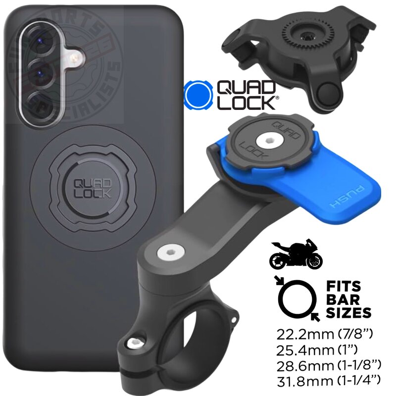 QUAD LOCK Motorrad Lenker Handyhalterung + Vibrationsdämpfer + MAG Hülle für Galaxy A36