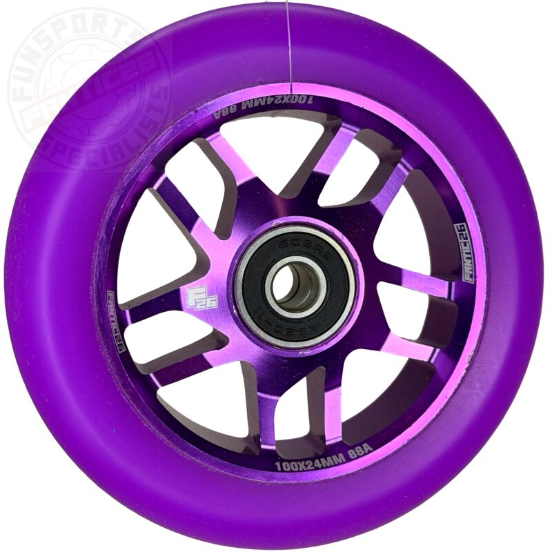 Fantic26 Base Stunt-Scooter Rolle 100mm Abec11 Lila/Pu Lila