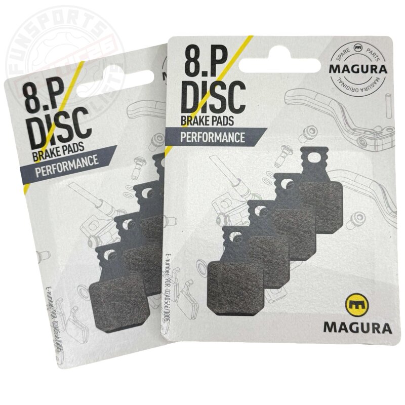 2x Magura MT Original Fahrrad MTB Bremsbeläge 8.P Performance (4Kolben) Grau (2Paar)