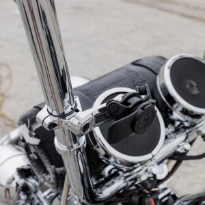 QUAD LOCK Motorrad Lenker Handyhalterung  PRO Chrome XL + Vibrationsdämpfer + MAG Universal Klebe Pad