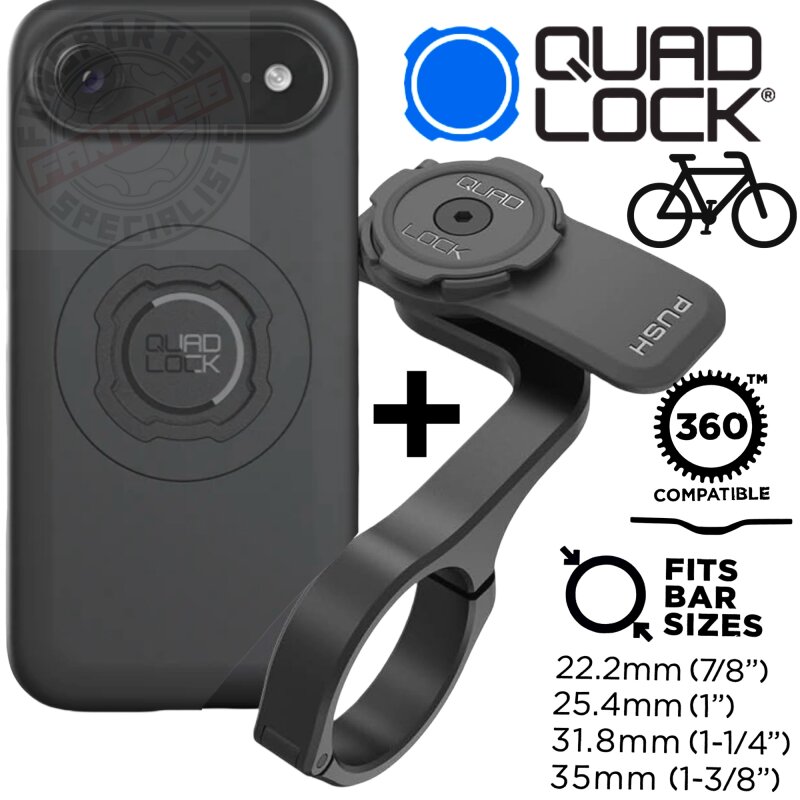 QUAD LOCK MAG Case Bundle Fahrrad Handy Hülle + Front Mount PRO V2 für iPhone 17 Air