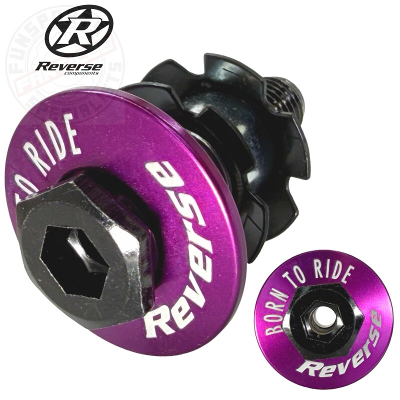 Reverse Alu Dirt Barspin Top Cap Steuersatzkappe Freestyle Rotor M10 Hohl Schraube Lila