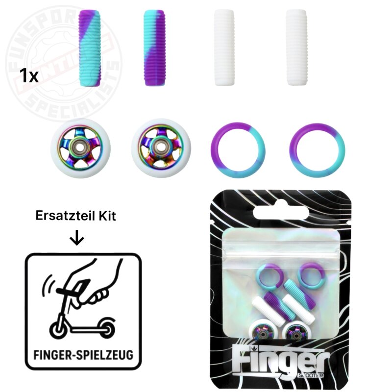 Blunt AOS V6 Finger Whip Stunt-Scooter Ersatz Teile Kit 1 Rollen Griffe Rainbow Lila