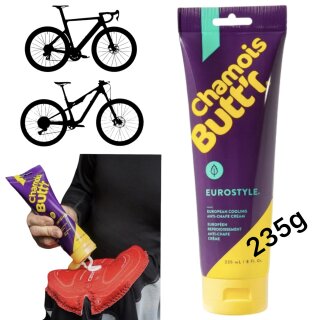 CHAMOIS BUTTR Radsport Sitzcreme Anti Wund Scheuer Sitzpolster 235ml Eurostyle