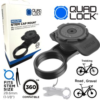 QUAD LOCK Stem Cap Mount Fahrrad Vorbau Kappen Handy Halter B-ware