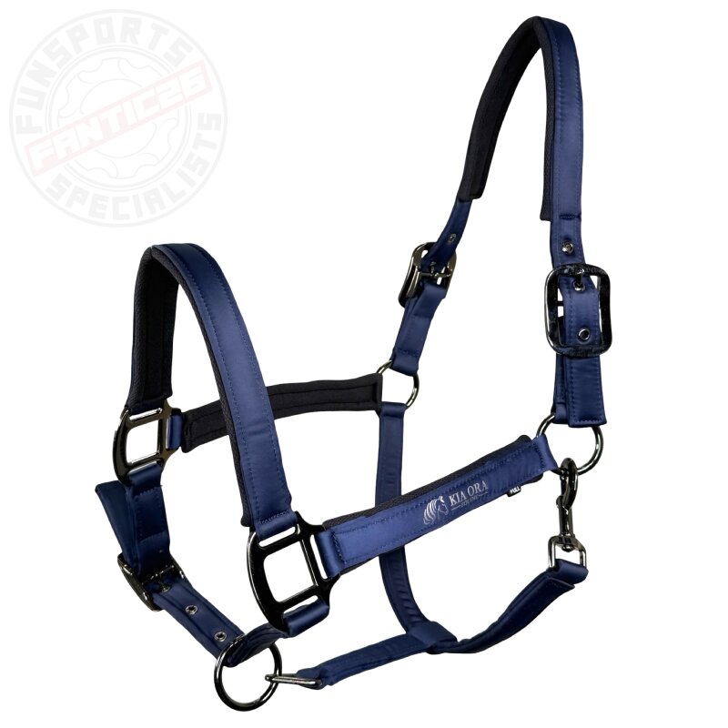 Kia Ora Equine Satin Premium Halfter Pferd Marineblau COB