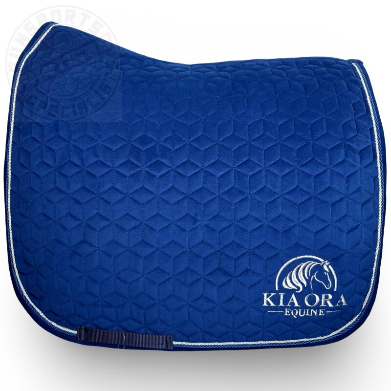 Kia Ora Equine Samt Dressur Schabracke Marineblau COB