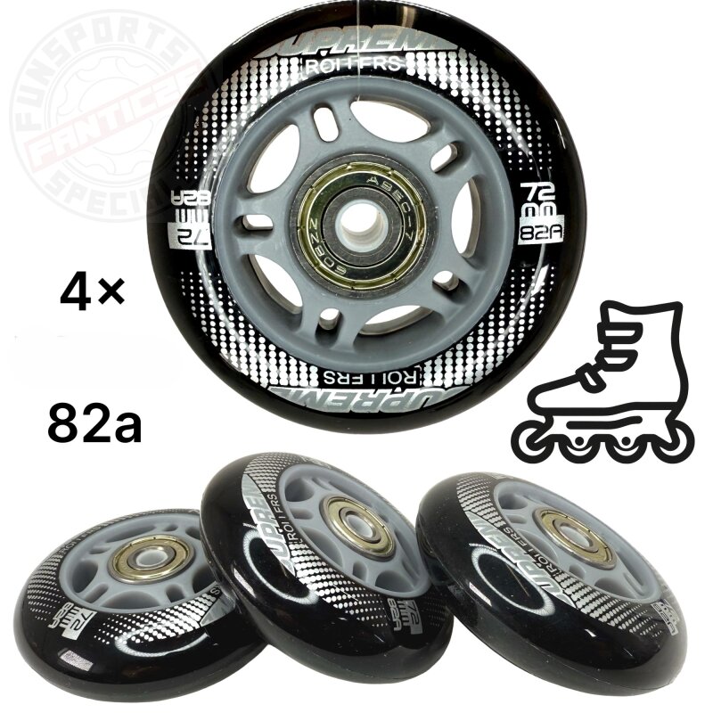 Supreme Rollers Venice Inliner Skate Rollen 76mm 82A Grau (4er Set)