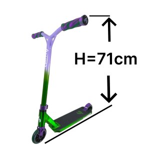 Chilli Pro Jumpstart S Stunt-Scooter H=71cm transparent Grün / Lila